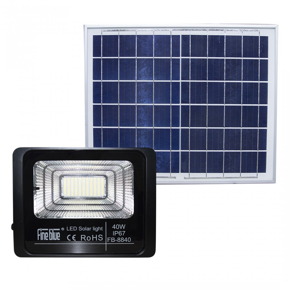 Luz led con carga solar 40W impermeable IP67 FB-8840 6500K luz fría