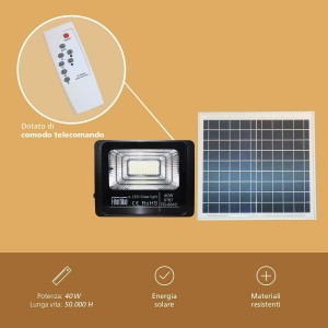 Luz led con carga solar 40W impermeable IP67 FB-8840... 2
