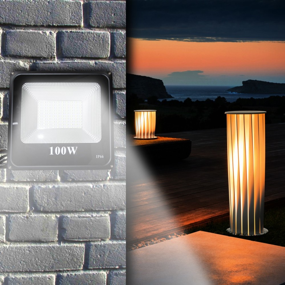 115844 Luz de exterior LED Faro para muros 100W...