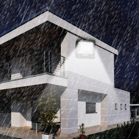 115844 Luz de exterior LED Faro para muros 100W impermeable IP66 6500K luz fría