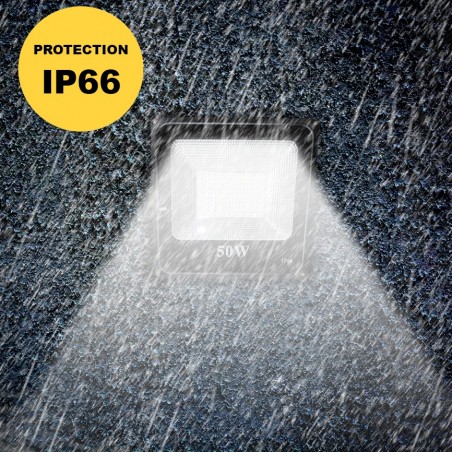 115837 Luz de exterior LED Faro para muros 50W impermeable IP66 6500K luz fría