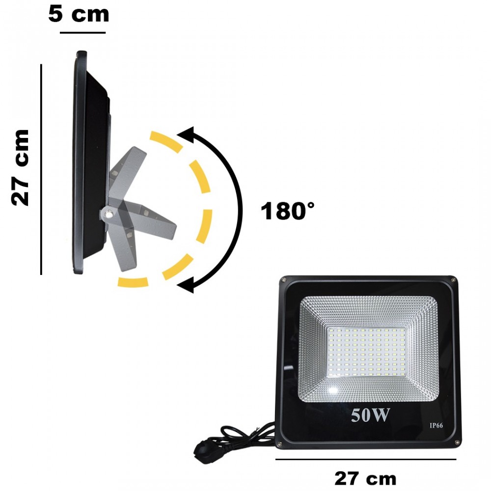 115837 Luz de exterior LED Faro para muros 50W...