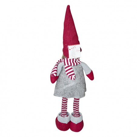 368005 Muñeca de poliéster 50h cm vestido de Navidad rojo y luz en la bufanda