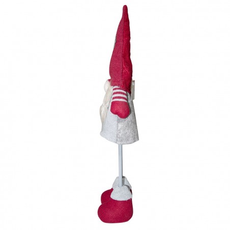 368006 Gnomo de poliéster 50hcm decoración navidad con vestido rojo y luz