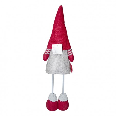 368006 Gnomo de poliéster 50hcm decoración navidad con vestido rojo y luz