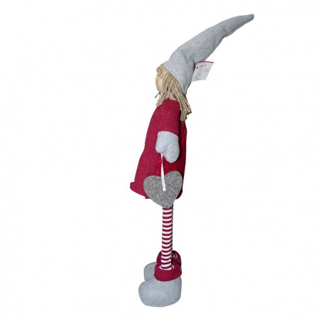 368007 Muñeca de poliéster 75h cm vestido de Navidad rojo y luz en la bufanda