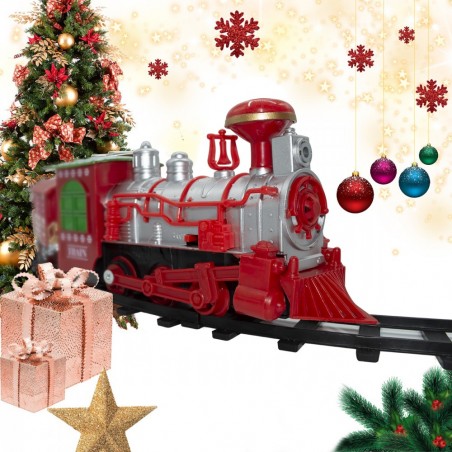 556234 Tren navideño y vía circunferencia de 75 cm con luces y sonidos
