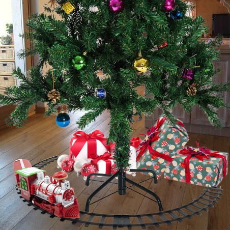 556234 Tren navideño y vía circunferencia de 75 cm con luces y sonidos