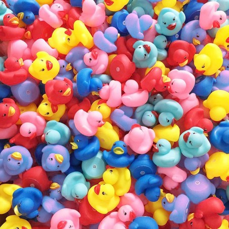 929910 Juego de 12 patitos de goma 5 cm para bañera en colores surtidos