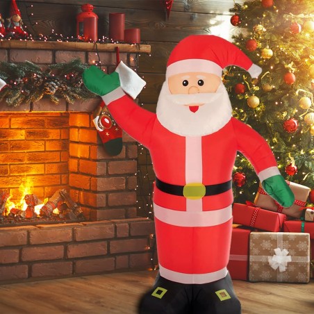 785219 Papá Noel hinchable 180h cm con protección IP44 iluminación LED