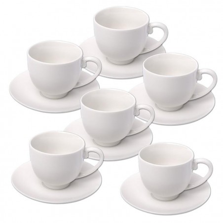 853581 Juego de 12 tazas y platillos para café expreso 75 ml en porcelana