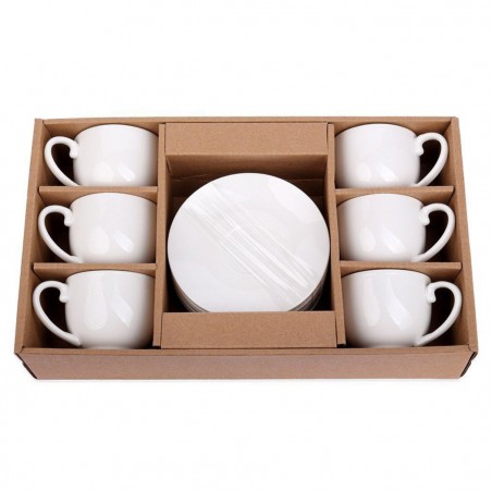 853581 Juego de 12 tazas y platillos para café expreso 75 ml en porcelana