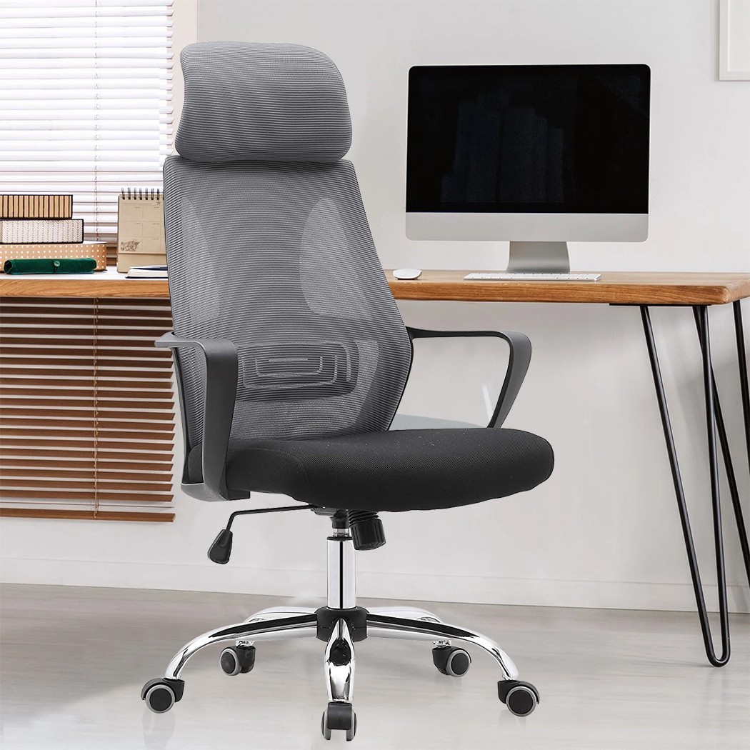 Silla de oficina ejecutiva Genius de acero transpirable con reposacabezas XL - Imagen 25 de 30