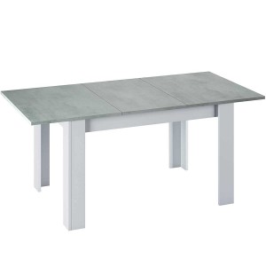 Mesa extensible hasta 190cm KENDRA en madera blanca y...