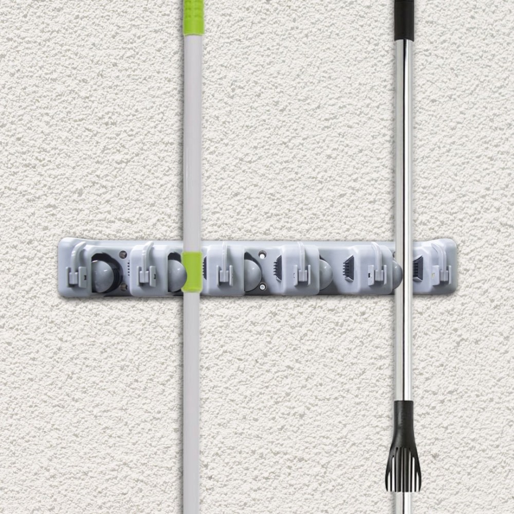 126654 Porta escoba de plástico 6 ganchos...