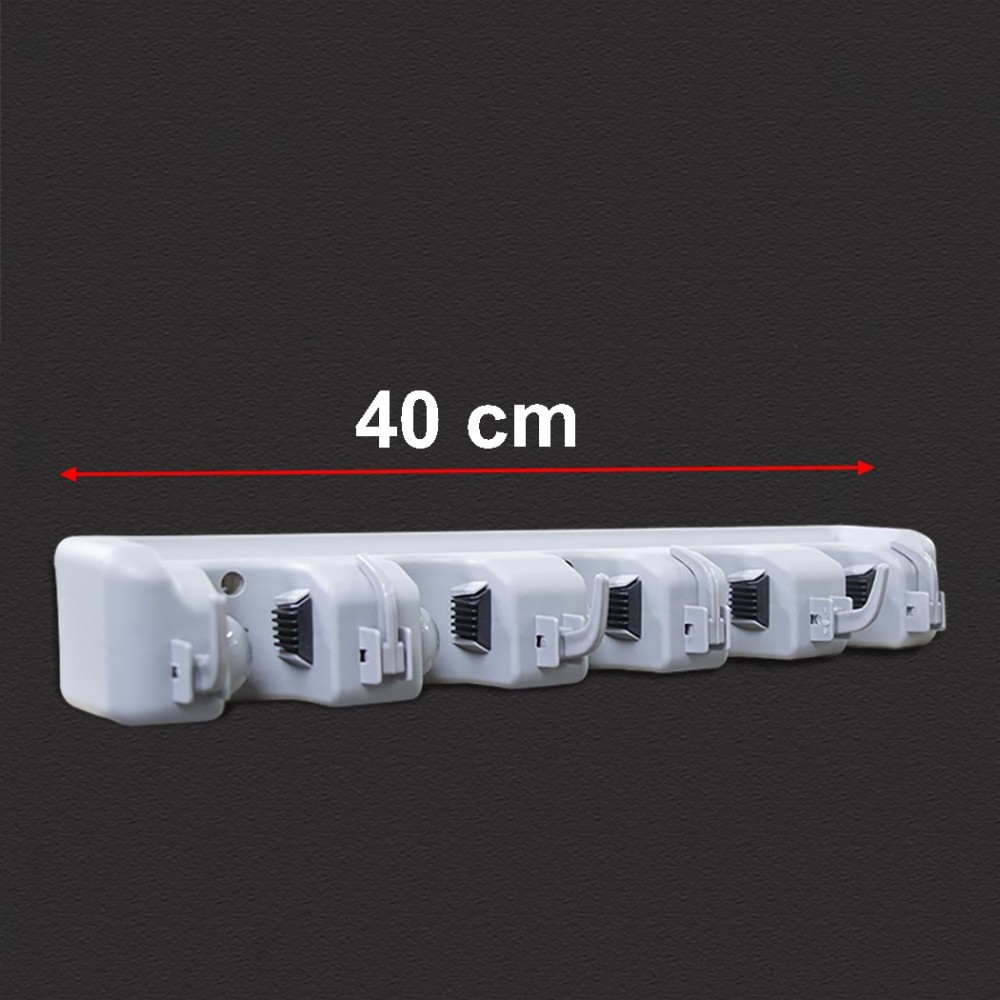 126654 Porta escoba de plástico 6 ganchos...