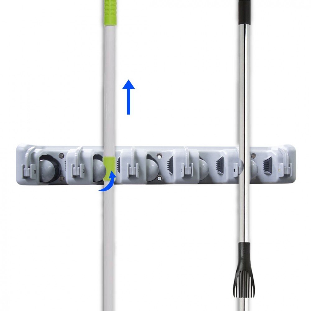 126654 Porta escoba de plástico 6 ganchos...