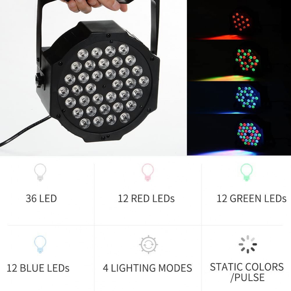000364 Foco luz estroboscópica rgb 36 LED de...