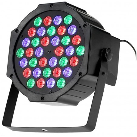 000364 Foco luz estroboscópica rgb 36 LED de colores 4 modos diferentes