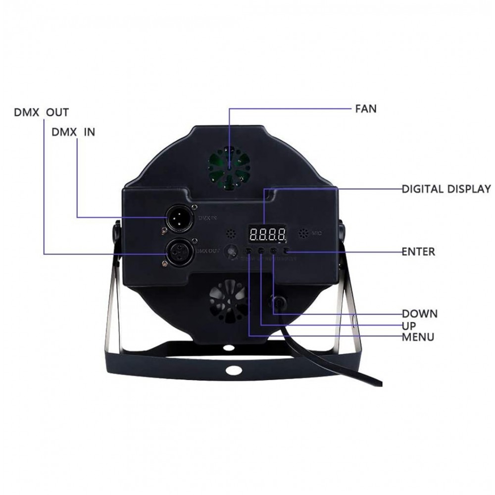 000364 Foco luz estroboscópica rgb 36 LED de...