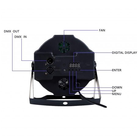000364 Foco luz estroboscópica rgb 36 LED de colores 4 modos diferentes