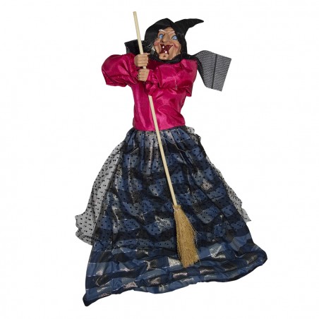 535208 Bruja de decoración los ojos que se iluminan y suenan 60 X 20 Cm