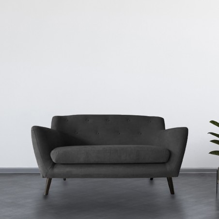 Sofá de dos plazas TRUDY con estructura de madera tapizado desenfundable