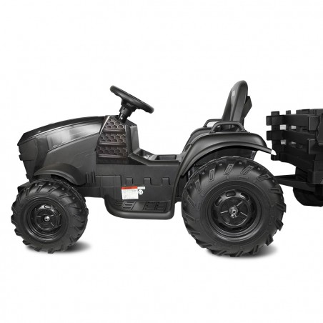 BK0925 Tractor eléctrico para niños 12V con remolque, control remoto MP3 y luces