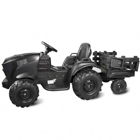 BK0925 Tractor eléctrico para niños 12V con remolque, control remoto MP3 y luces
