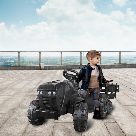 BK0925 Tractor eléctrico para niños 12V con remolque, control remoto MP3 y luces