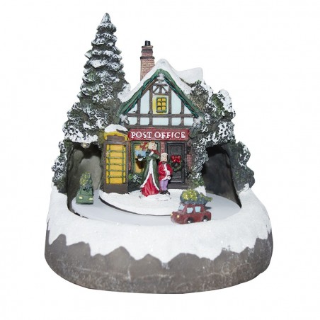 361006 Christmas Village POSTOFFICE navidad movimiento luces y música 18x18x20cm
