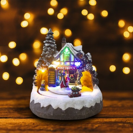 361006 Christmas Village POSTOFFICE navidad movimiento luces y música 18x18x20cm
