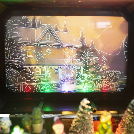 361009 Caja navideña carrusel movimiento luces y música 23x14x14 cm Navidad