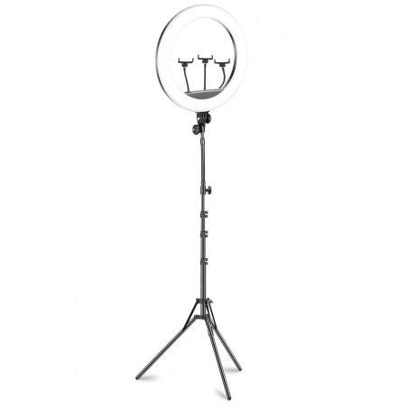 187165 Lámpara anillo de luz LED de 45cm con con trípode y potenciómetro