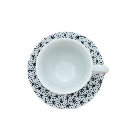 270052 Juego de 6 tazas de café con platillo  mod. ASTRO en porcelana blanca