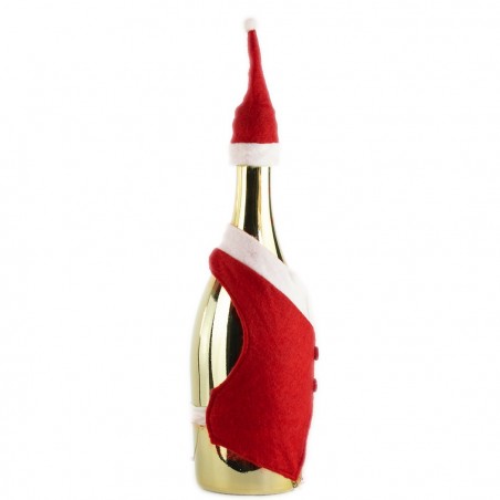 86765 Set de 2 chaquetas de PAPA NOEL para botella con el sombrero