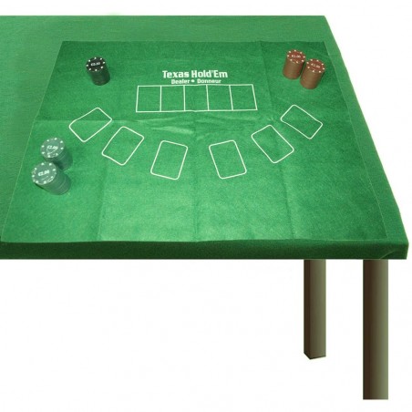 478000 Tapete de mesa Black Jack de tela verde para juego de póquer 60x90 cm