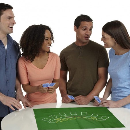 478000 Tapete de mesa Black Jack de tela verde para juego de póquer 60x90 cm