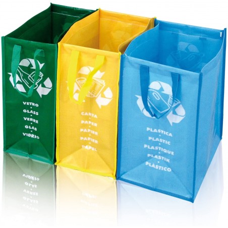 9240 Banco 3 compartimentos con bolsas para reciclaje de basura COFRE 85x39x34cm