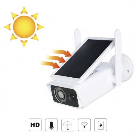 717222 Cámara ip wifi con carga solar cámara CMOS IP66 2MP con aplicación