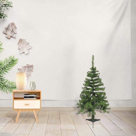 164068 Árbol de Navidad 120H cm con 145 ramas plegables en PVC abeto artificial