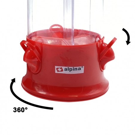 113418 Dispensador de caramelos ALPINA con base giratoria 360° 3 compartimentos
