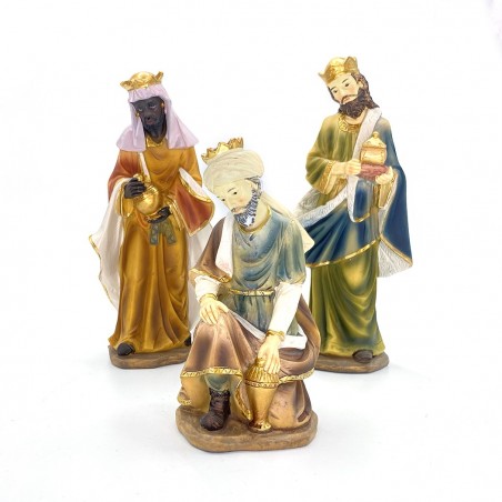277948 Pesebre navideño con 7 personajes de resina - Decoración navideña