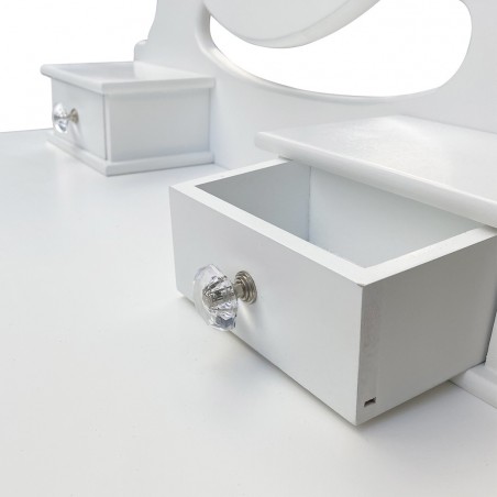 398004 Tocador con taburete y espejo mueble tocador para maquillaje 3 cajones