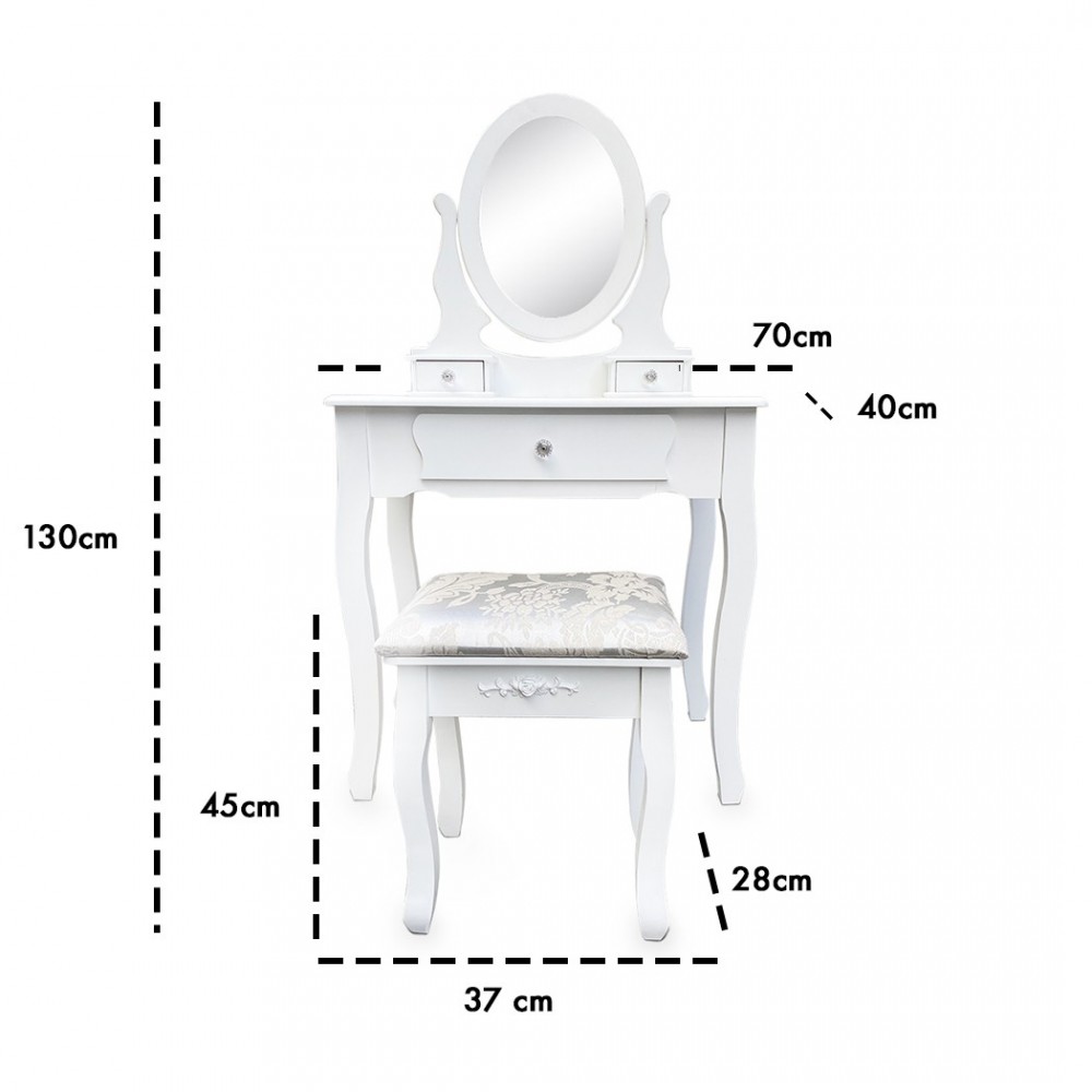 398004 Tocador con taburete y espejo mueble...