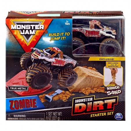 553688 MONSTER JAM DIRT starter set Zombie / Eart Shaker set con rampa y arena