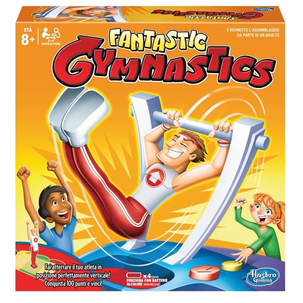 373666 Juego de sociedad Hasbro FANTASTIC GYMNASTICS aterriza de pie y gana