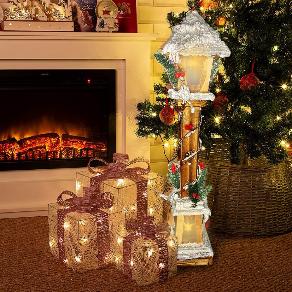 662447 Farola navideña en madera 61cm farol...