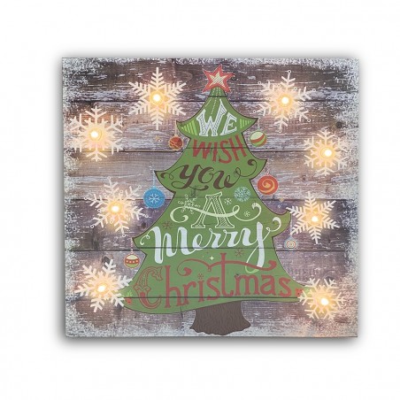 782312 Cuadro Árbol de Navidad CLASSIC con luces 35x35x4 cm Adornos navideños