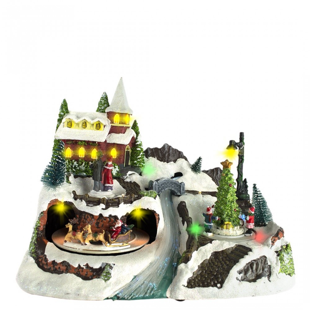 899904 Paisaje móvil navideño con luces, música...